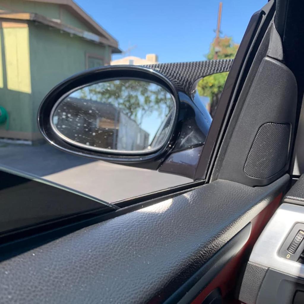 Carbon Fiber Pattern Side Mirror Cover Caps Compatible with BMW 2005-2008 E90 E91 / 2006-2009 E92 E93 PRE-LCI