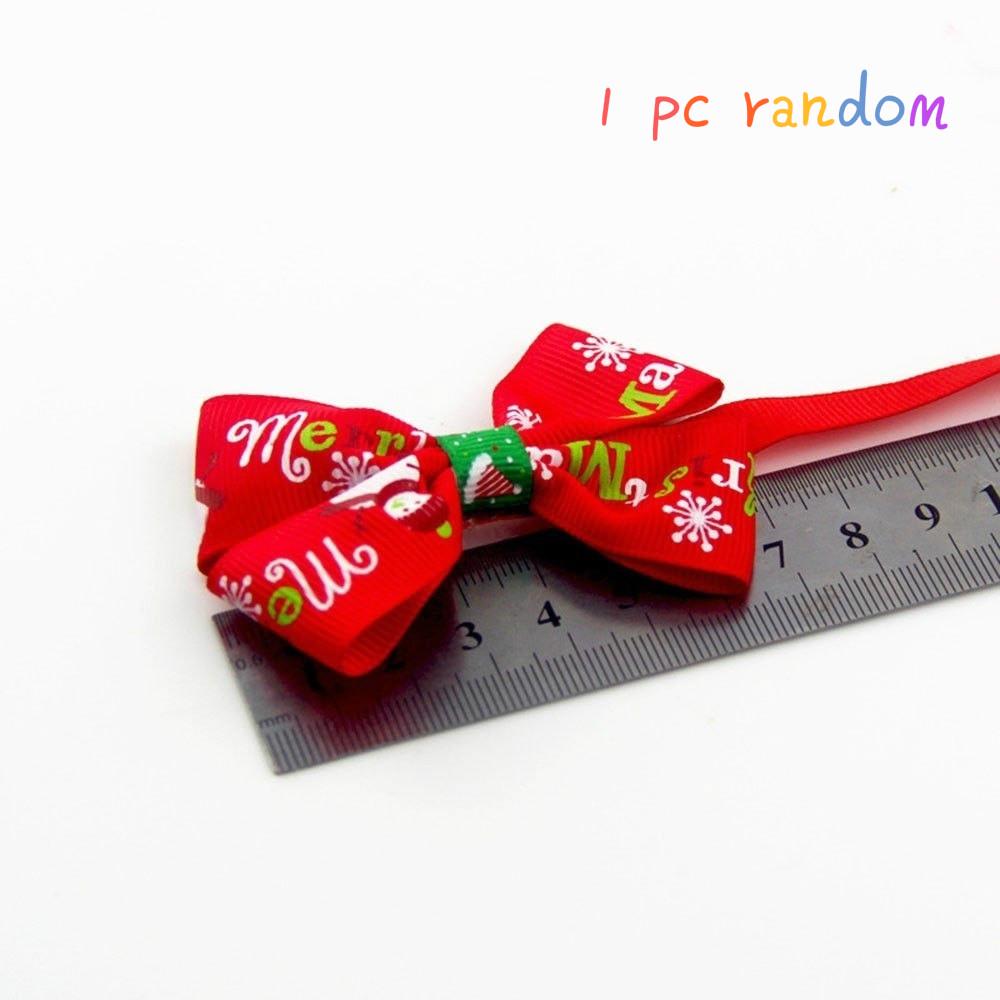 1pc Multi-Pattern Cloth Pet Bow Puppy Necklace Christmas Decor Prop Personilzed Safe Adjustable