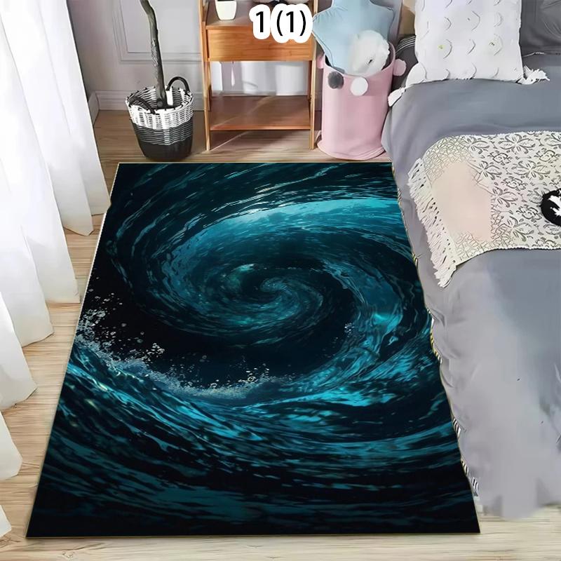 Rug Carpet Mat Non-Slip Storm Vortex Cloudscape Illusion Area Rug for Living Room Bathroom Kitchen Playroom Dramatic Home Decor