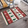 Festive Reindeer and Snowflake Pattern Rug Non-slip rug suitable for living room and bedroom sofas