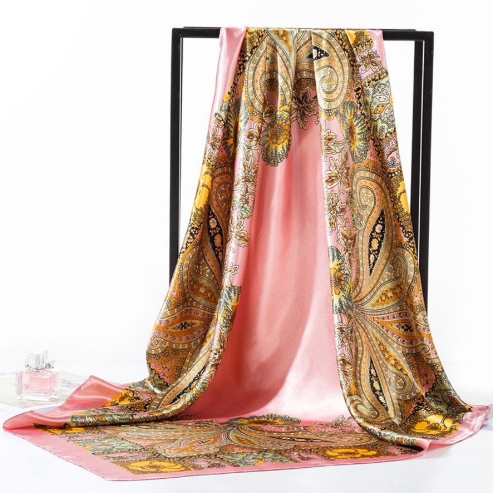 Kopftuch Damen Piratenkostüm Zubehör Seide Rotes Bandana zum Haarwickeln Weiches Halstuch Seiden-Foulard Satin