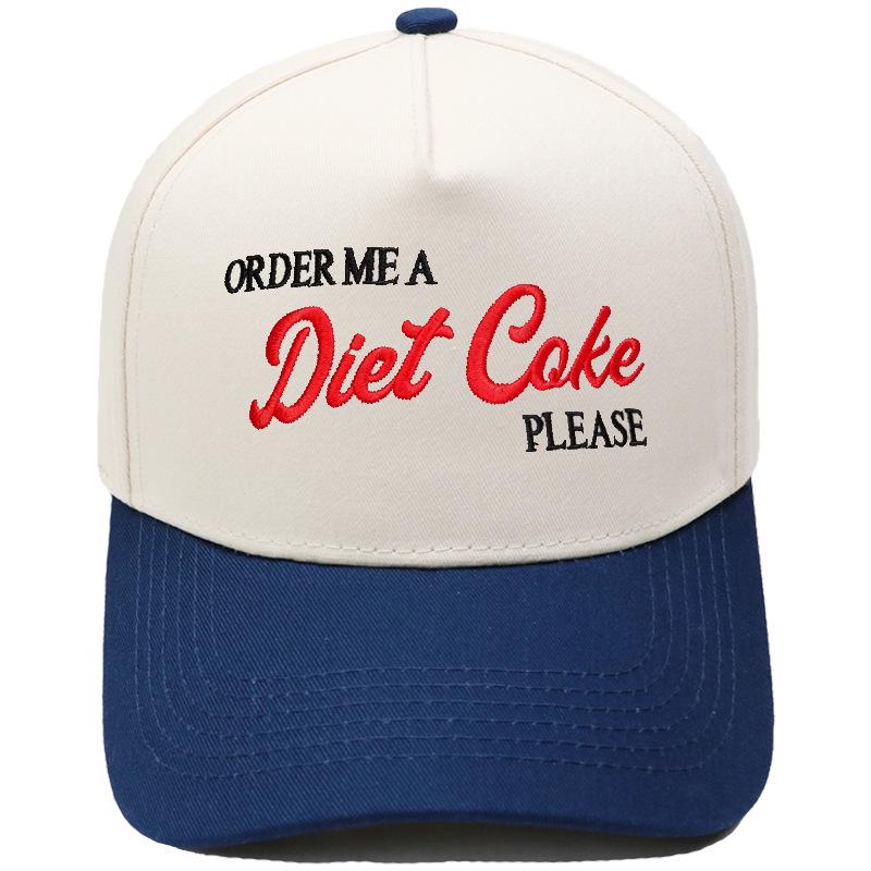 Diet Coke Embroidery Color Matching Truck Driver Baseball Cap Fun Men's and Women's Casual Shade Dad Hat