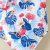 Girls' Floral One-Shoulder Swimsuit with Cute Print