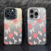 Pink Love Bow Colored Silver Shell for Apple 11/11/11 Pro Mobile Phone Case 11promax11/