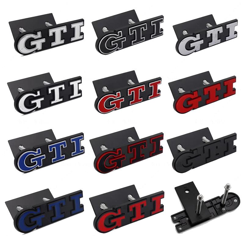 AABIK1 Metall Auto Frontgrill Emblem Abzeichen für Volkswagen GTI Logo Polo Caddy Golf 4 5 6 8 Jetta Tiguan Touran Passat T-Roc MK3 MK4 MK5