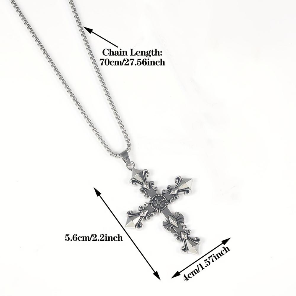 High Quality Cross Titanium Steel Non Fading Necklace,Domineering and Trendy Men's Hip-hop Pendant Chain,New Handsome Men Women