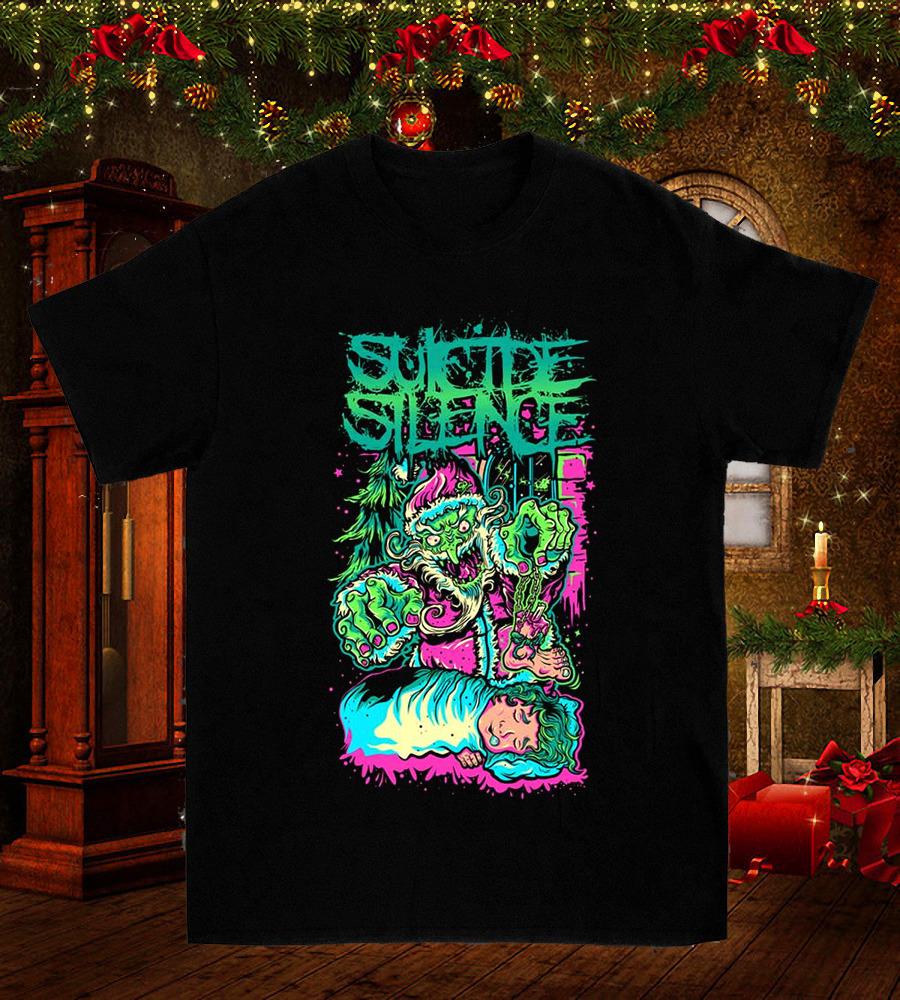 Suicide Silence Santa T Shirt Tops Tee Full Size S-4XL
