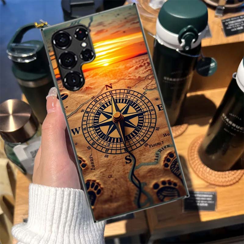 Compass Map Voyage Cases Phone Case for Samsung Galaxy S26 Ultra S25 Edge S24 S23 FE S21 Plus S20 S22 S10 Cover TPU Capa Shell S