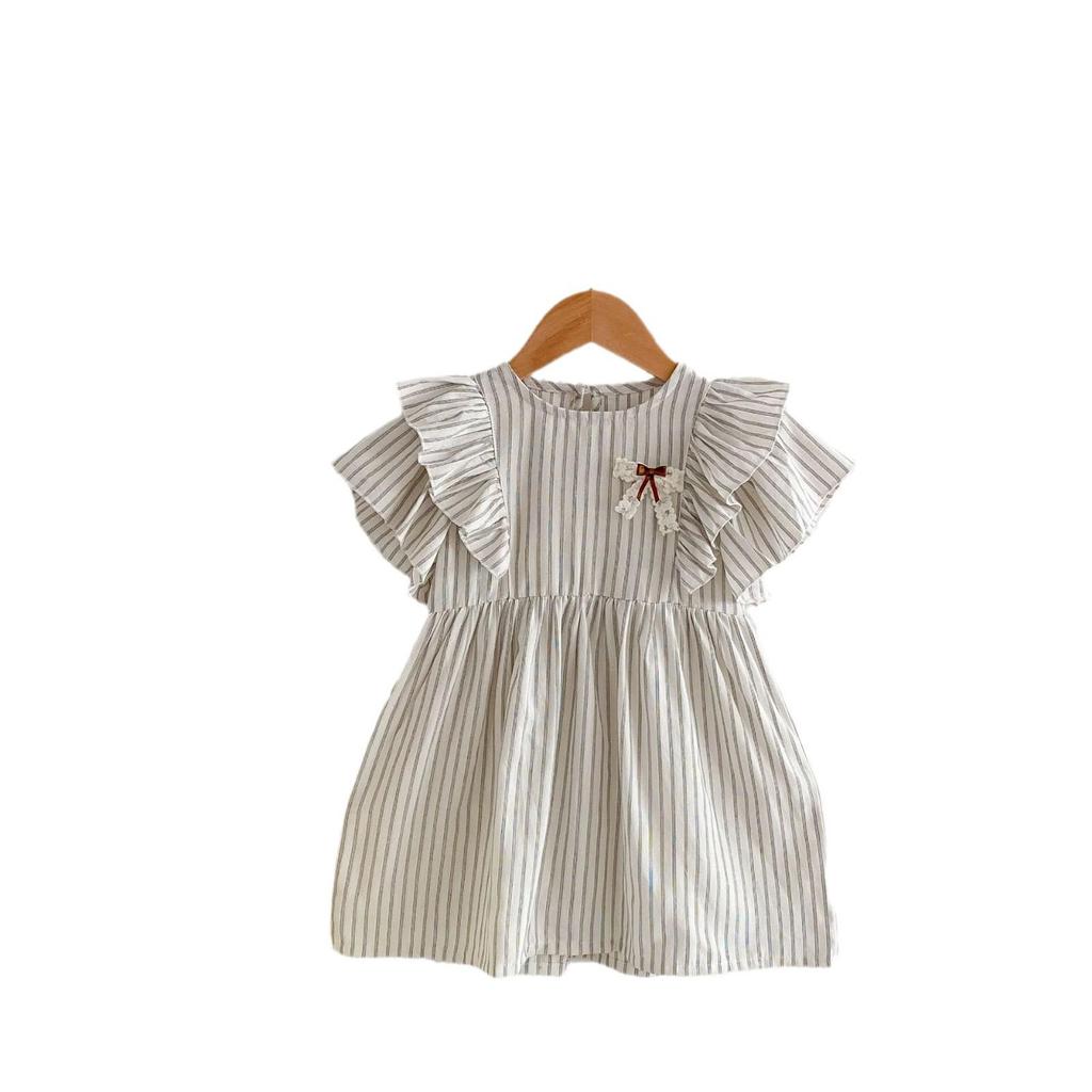 Children's Summer Striped Sibling Outfit: Boys' Shorts & Girls' Dress Set 2025