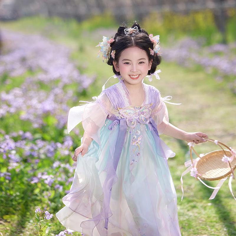 Qibo Girls Hanfu Summer Princess Dress 110