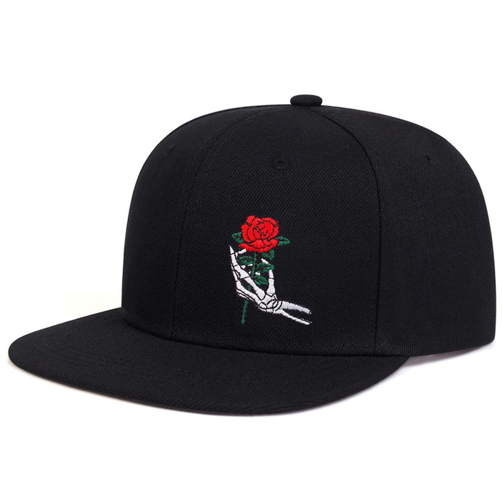 Unisex Kšiltovky s výšivkou kostlivcových prstů v hip-hopovém stylu, Jaro Podzim, Venkovní, Nastavitelná, Ležérní, Baseballové čepice, Klobouk s ochranou proti slunci