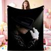 Michael Jackson Pop Theme Printed Blanket Warm Comfortable Fleece Blanket For Camping Travel Home Decor Holiday Gift