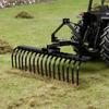 VEVOR 127 Cm Lanscape Rock Rake, 3-Point Tow Behind Landscape Rake with 17 Steel Tines, Fit Category 1 Tractors, Angle Adjustable