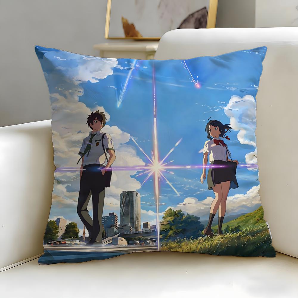 classic anime movie Your Name Cushion Cover Soft & Easy-Wash Pillow Case – Versatile for Couch, Bed, Travel and Office