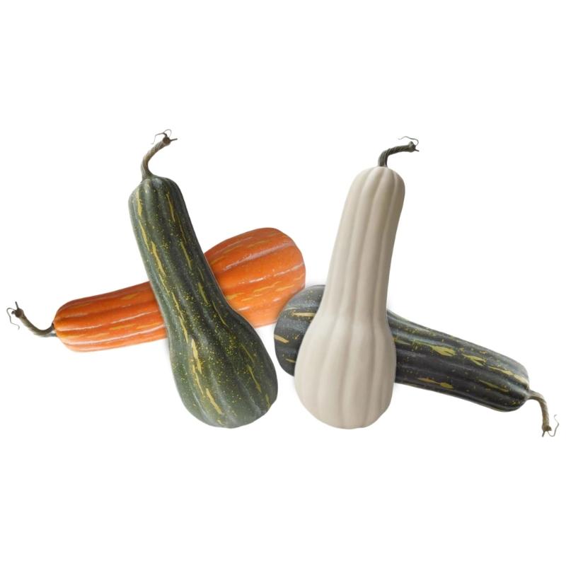 Artificial Pumpkins Realistic Long Fake Foams Pumpkins for Basket Display Photography Props Thanksgiving Decorations