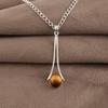 Yellow Tiger's Eye Gemstone 925 Sterling Silver Handmade Jewelry Designer Long Pendant 1.79" For Her PP-69-30