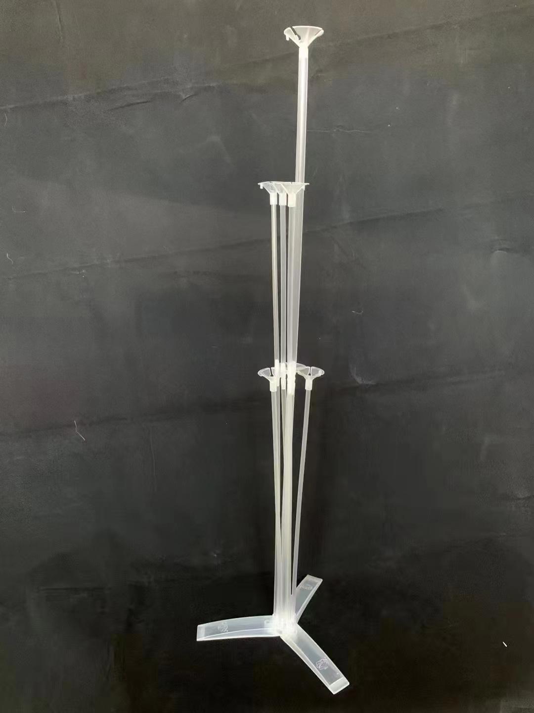 Decorative Balloon Table Stands with Aluminum Foil Balloons and Clear Seven-in-One Stands