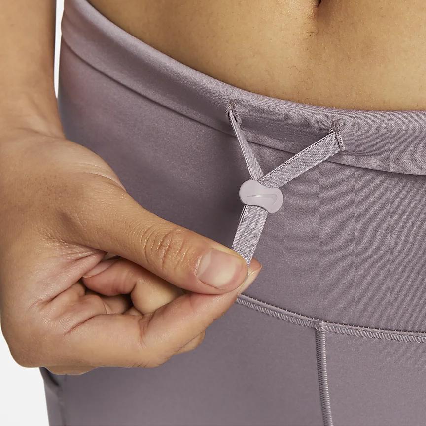 Nike Go Unleashed Series Solid Color Logo Pocket Trimmed Slim Fit Workout Pants Women pants Smoky-Purple DQ5673-531