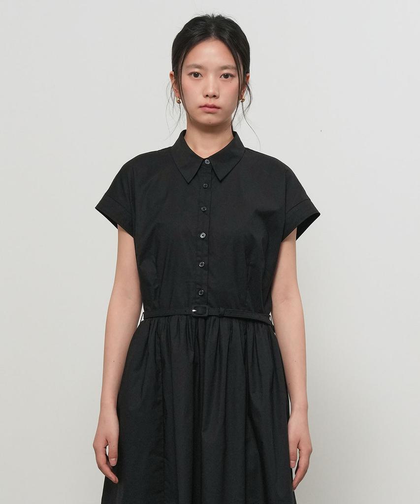 General Idea Dolman Sleeve Belted Long Dress [Black] / Gf2Lop513