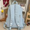 Zaino scolastico carino con ricamo a fiocco, tasca frontale, manico superiore, zainetto casual per uso quotidiano