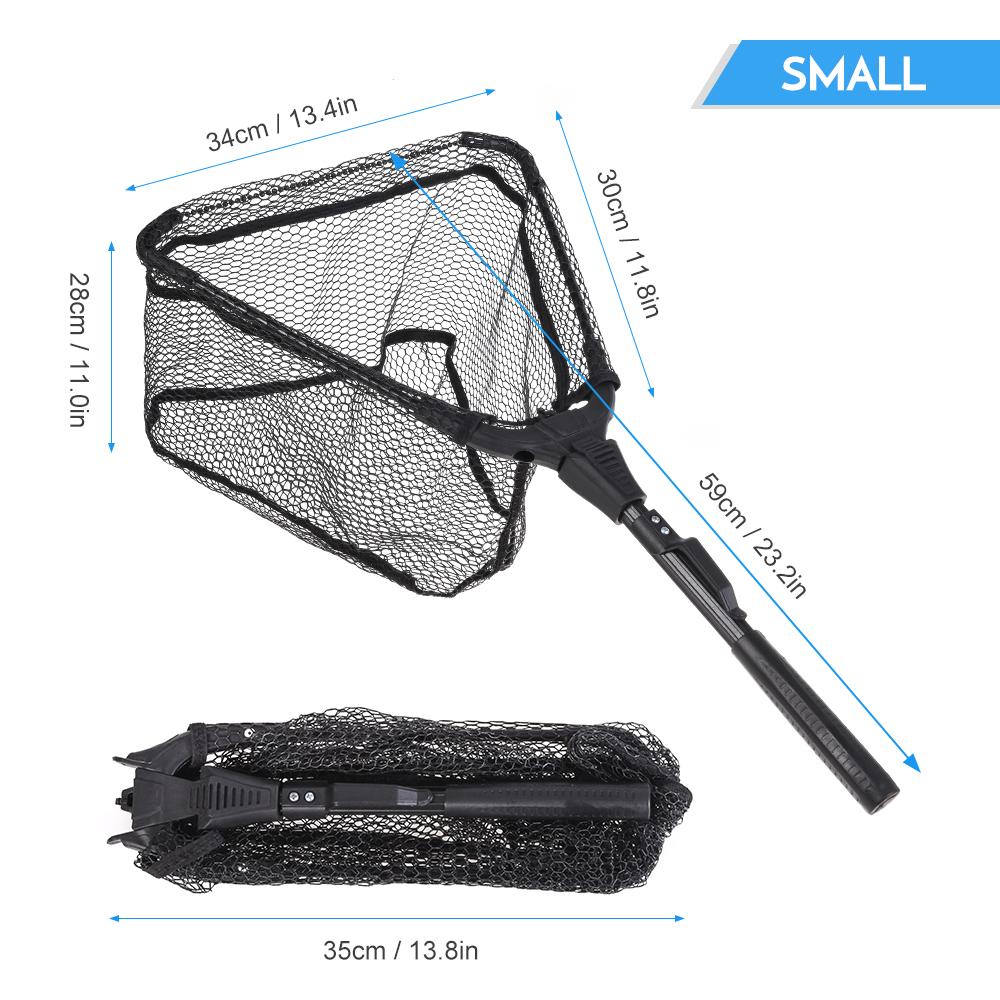 Folding Fish Landing Net Portable Collapsible Triangular Fly Fishing Net Fish Catching or Releasing