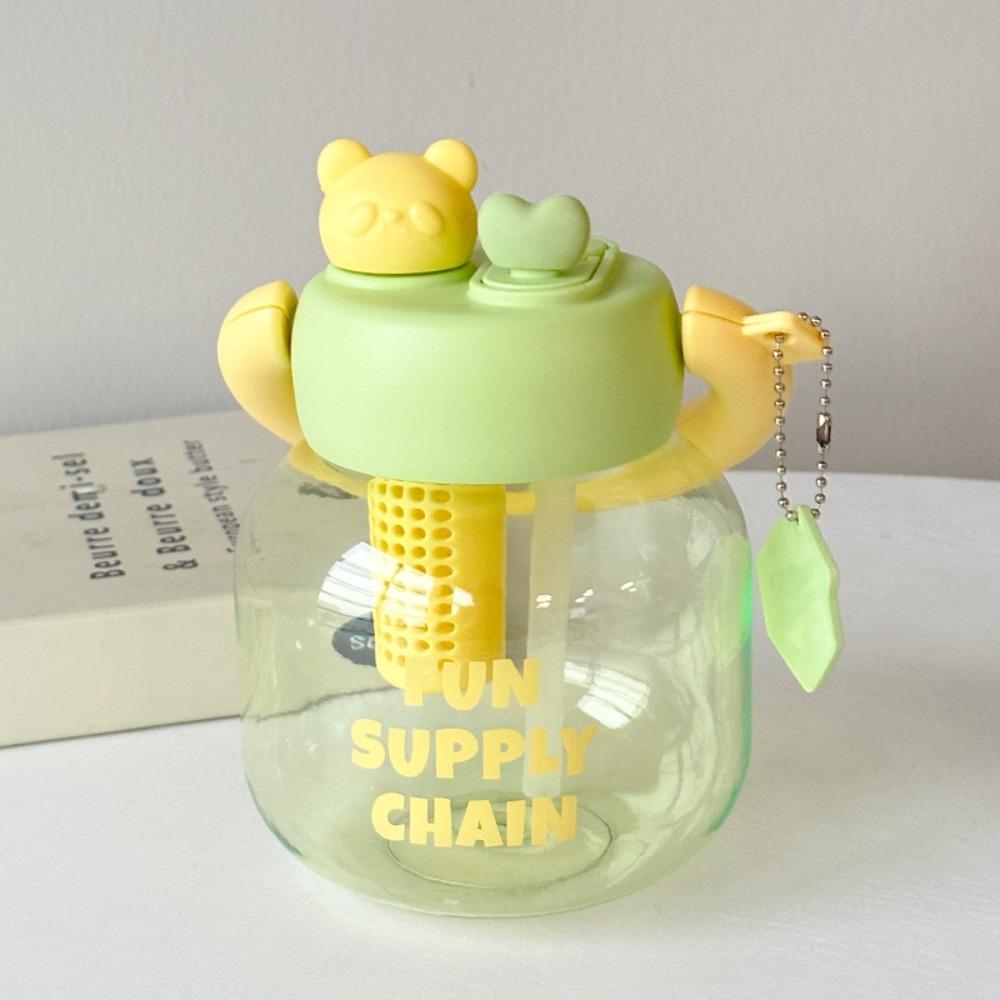 

800ml Sports Water Bottle With Straw Travel Water Cup Cartoon Drinking Bottle Outdoor Sports жёлтый