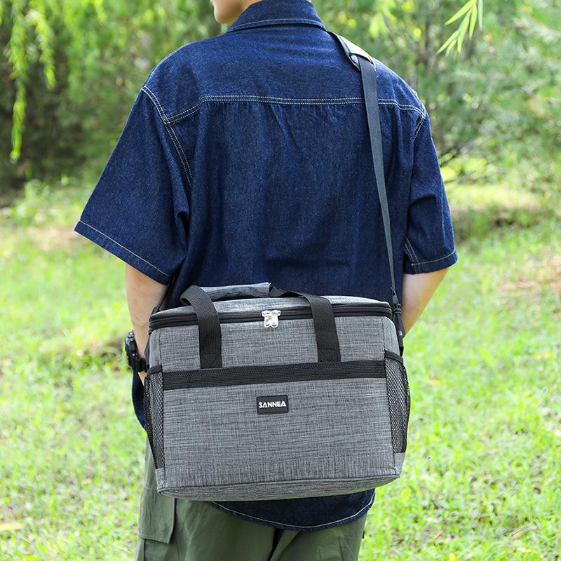 Multifunkční dvouvrstvé chladicí tašky na oběd pro ženy Muži Velkokapacitní cestovní piknikový obědový box s ramenním popruhem