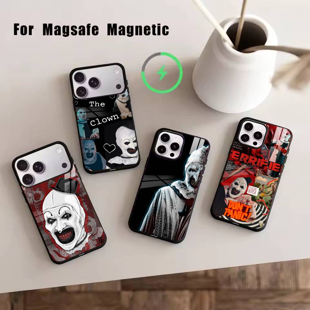 Gothic-Terrifier-Art the Clown Phone Case For iPhone17,16,15,14,13,12,11 Plus,Pro Magnetic For Magsafe Wireless Charging