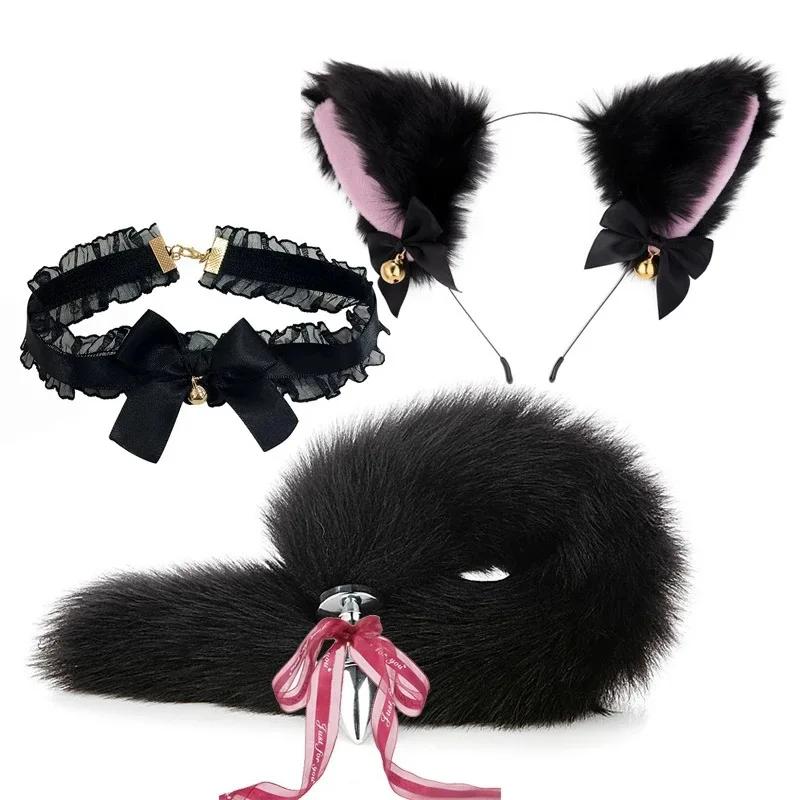 Süßes Mode Haar Dekor 2 Stück/1 Set Schönes Rollenspiel Katzenohren Maskenball Rollenspiel Zubehör Schleife Glöckchen Kopfschmuck