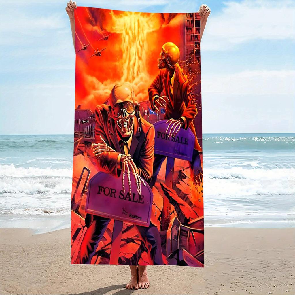 1pc Metal Band M-Megadeth Beach Towel Microfiber Quick Dry Gothic Horror Bath Towel For Pool Beach Travel Horror Art Fans Gift