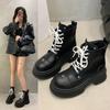 Martin boots women's 15CM small thick bottom inner height increase Wu Xuanyi same shorty Le rhubarb autumn and winter soft leather velvet
