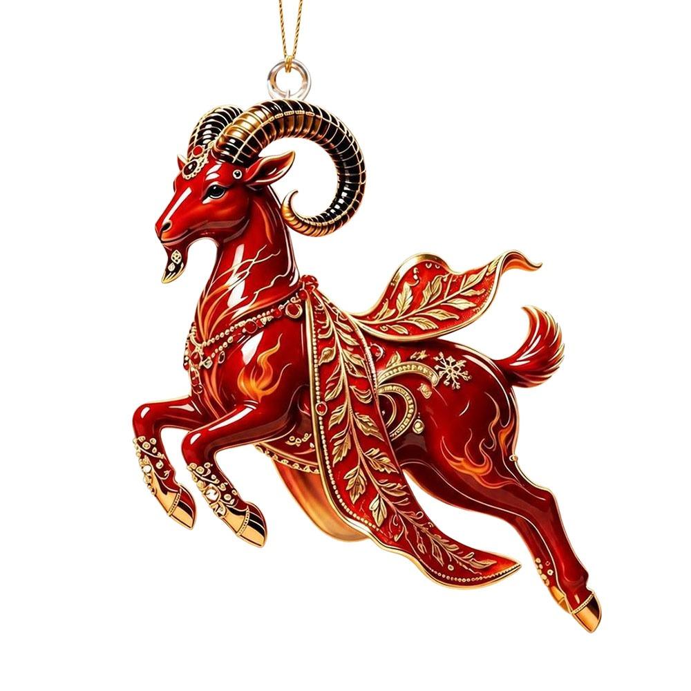 Galloping Goat Goat Hanging Ornament Shining Animal Hanging Decoration  Christmas Tree Ornament