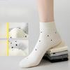 Solid-color Dotted Vertical Stripes Solid-color Casual Short Socks, Cotton Socks, Mesh Breathable Thin Spring and Summer Socks