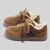 Belle winter cotton shoes two cotton warm niche board shoes 2026 Korean version velvet retro German training shoes