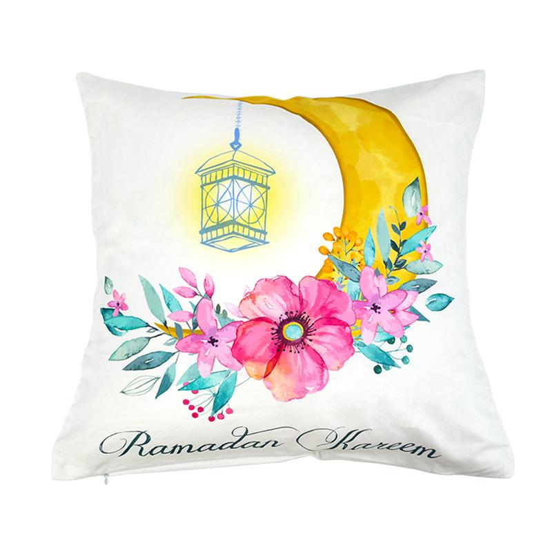 Home Decor Ramadan-themed Moon & Lantern Printed Pillowcases Pattern Cushion Cover Suitable for Sofa Bedroom Car Pillow Cover