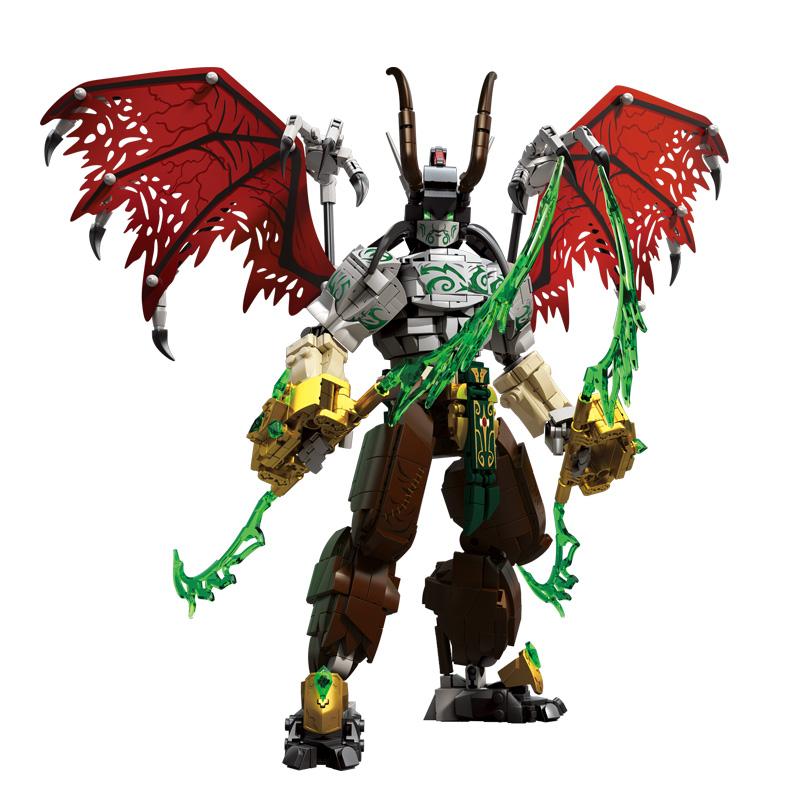 1272+Pcs Mech Warrior Mech Building Blocks Set Dragon Wings Action Figure Model Educational Diy Toys For Kids Boys Birthday Gift