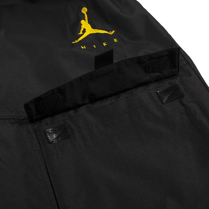 Jordan Kids Knit Sports Pants Solid Color Brand Logo High Waist Drawstring Kids Pants Black JD2222114GS-002