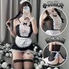 Sexy Lingerie Sexy Maid Seduction Pajamas Passion Flirting Sexy Clothes Suit Maid One Piece with Hair