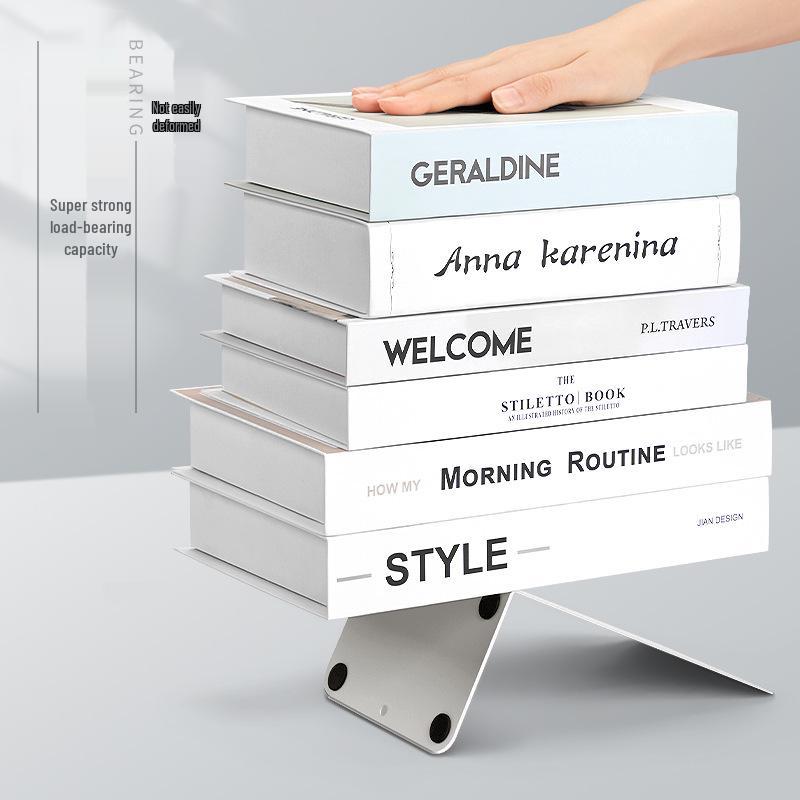 Minimalistische Metall-Buchstützen - Schreibtisch-Buchständer und Halter für Studenten