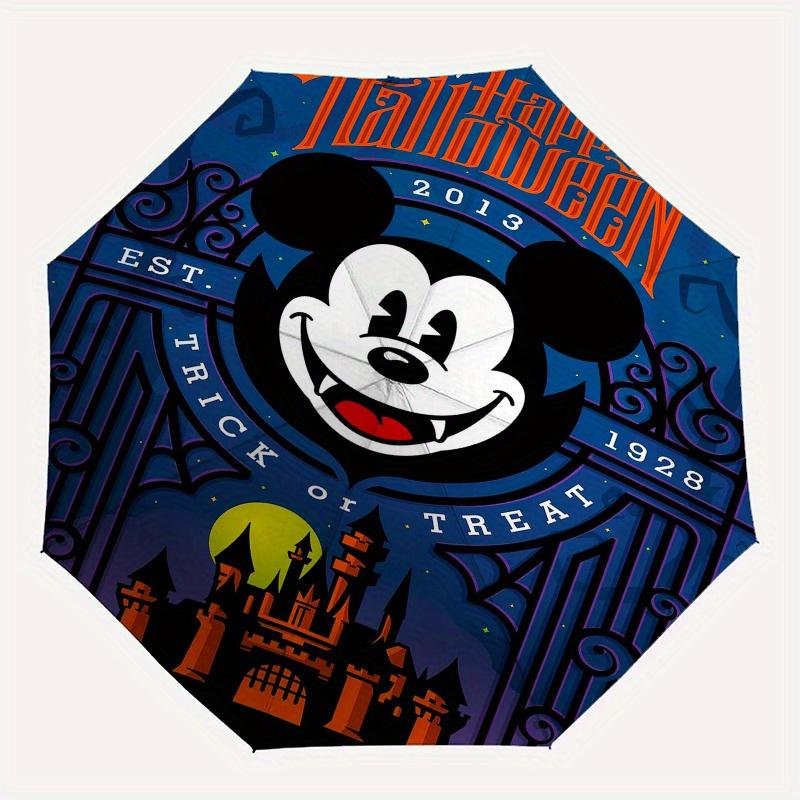 Halloween Theme Mickey Cartoon Umbrella, Portable 3-Fold Compact Umbrella, Suitable for Camping, Hiking and Travel, Ideal Easter Birthday Gi