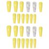 European And American Style Long Ballet Yellow Butterfly Coffin Nail, Trapezoidal Nail Art Piece, Fake Nail Patch Finished Product, Boxed