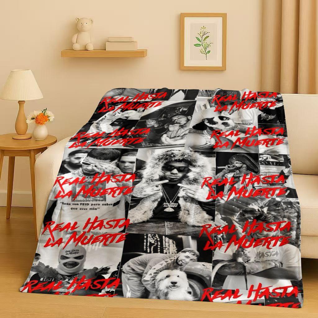 3D Anuel AA Real Hasta La Muerte Rapper Flannel Blanket,Ultra Soft Warm Plush Throw for Home Bedroom Bed Sofa Cover Kids Picnic