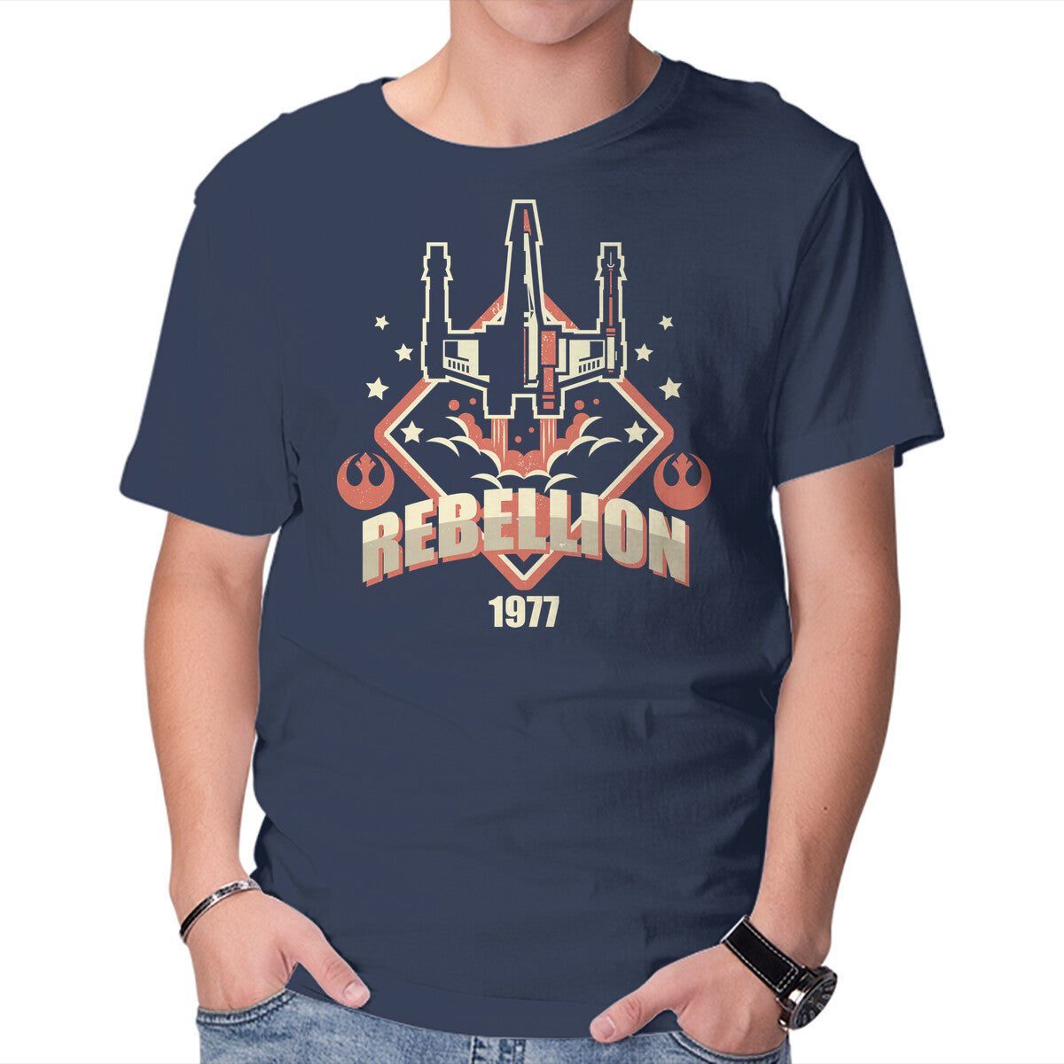 Unisex Crew Neck T-Shirt Rebellion Patch Graphic Short Sleeve Casual Tee S