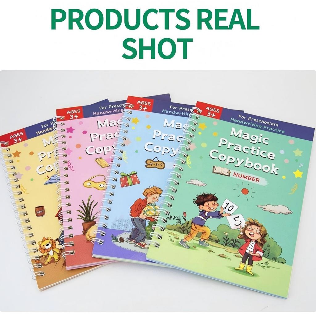 Kids Grooved Handwriting Practice Book English Early Education Fun Drawing Training Workbook