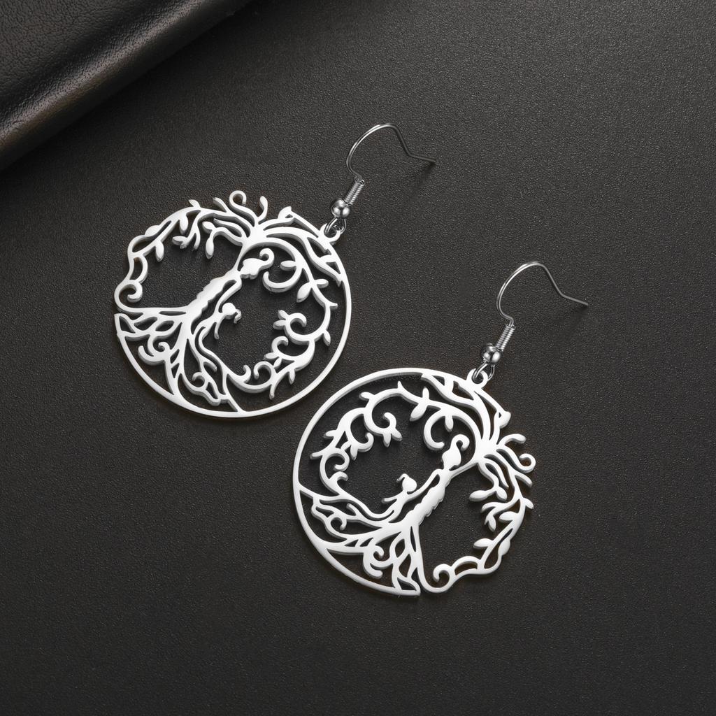 LIKGREAT Hot Sale Son Daughter Stainless Steel Tree of Life Drop Earrings Girls Boys Earring Jewelry for Women Family Gifts 2025