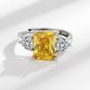 2026 Europäischer und Amerikanischer Modeschmuck Zirkonring Damen Citrin Damen Farbiger Schatz Diamantring Ring Schmuck