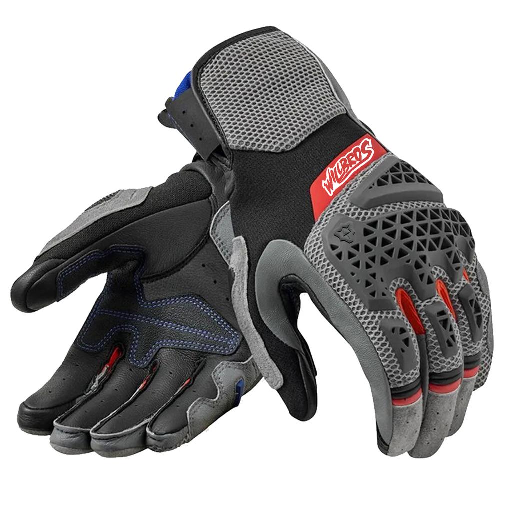 Motorcycle Touch Screen Gloves Genuine Leather Mesh Textile Racing Motocross Riding Motorbike Riders Full Finger