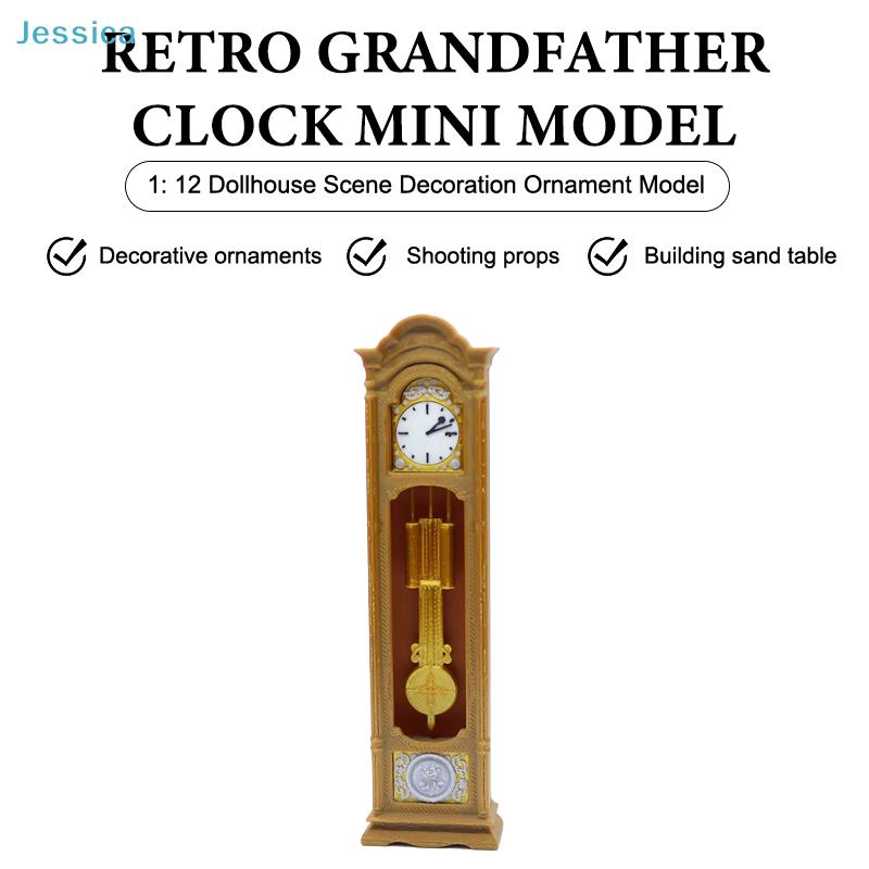 1:Maßstab 1:12 Retro Großvateruhr Miniaturmodell - Puppenhaus Dekorationsornament Zubehör für Miniaturszene