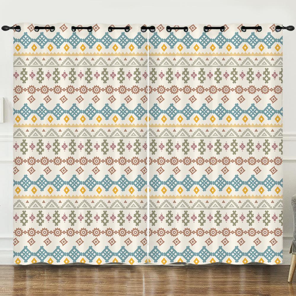 Série de Impressão Fresca 3D Cortina de Impressão Digital Blackout E Ilhós