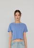 Beoteuneob Btu Logo Embroidered Washed Crop Top (Blue)
